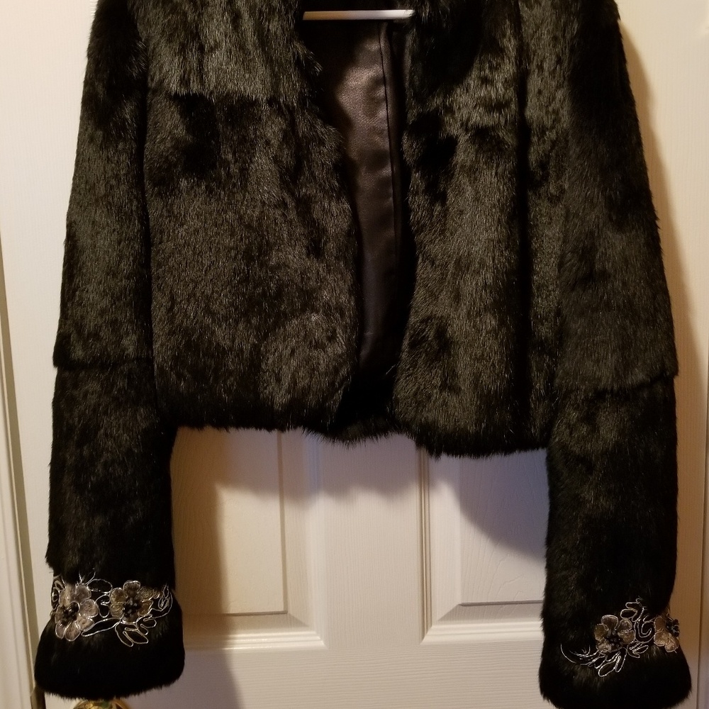 Rabbit Fur Cropped Coat